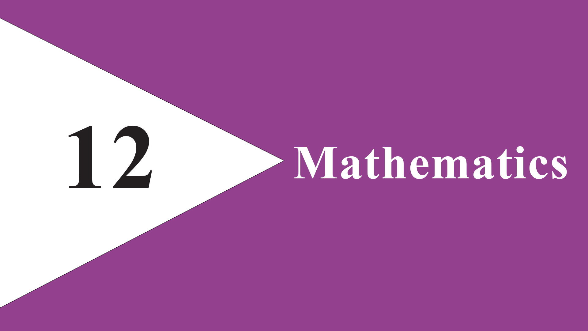 12th MATHEMATICS